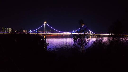 漂亮的湘江三汊矶大桥夜景-城市夜景