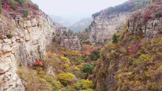 山东济南龙洞藏龙涧秋天航拍