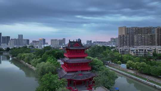 江苏省淮安市里运河文化长廊夜景清江浦楼