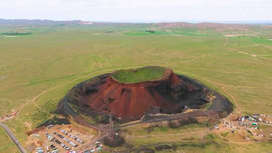 乌兰察布六号火山航拍 内蒙古 乌兰哈达