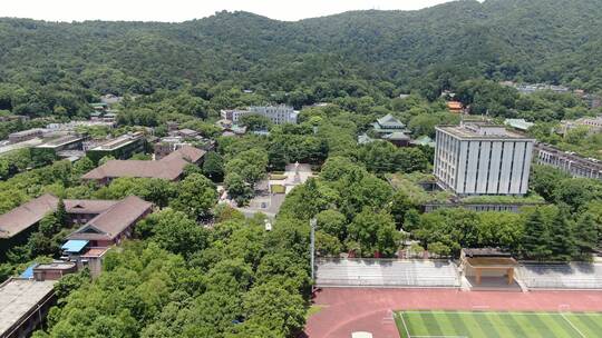 湖南大学湖南师范大学岳麓书院岳麓山航拍视频素材模板下载