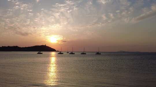 大海日落晚霞夕阳风景实拍