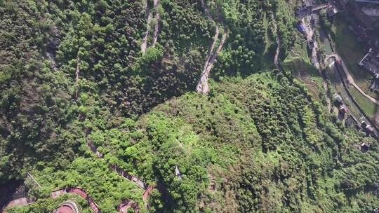 湘西矮寨大桥盘山公路航拍