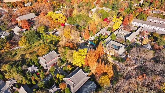 青岛崂山青岛秋景青岛太清宫航拍