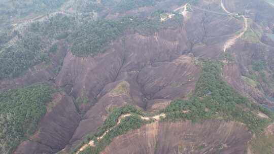 湖南郴州高倚岭风景区丹霞地貌航拍