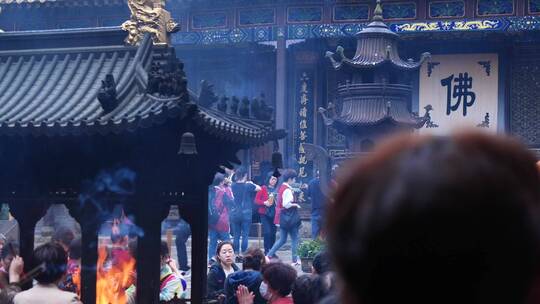 浙江普陀山法雨寺禅院建筑视频