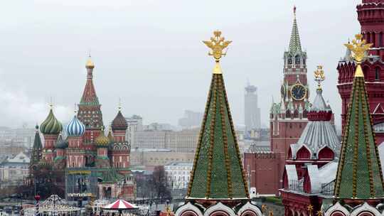 莫斯科克里姆林宫红场风光视频素材模板下载