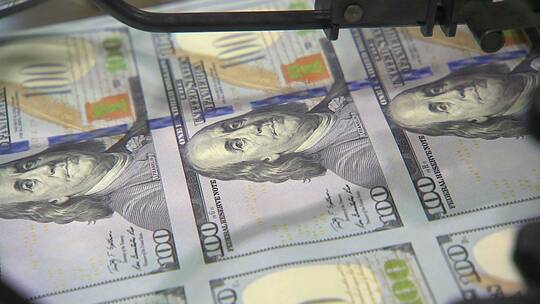 美国财政部印制钞票视频素材模板下载