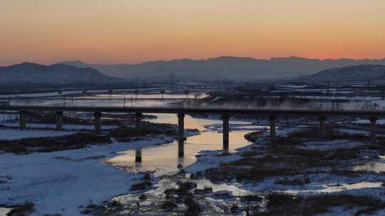 航拍雪景 唯美冬日空镜 立冬 冬至节气