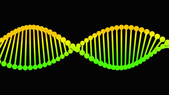 颜色渐变DNA链条螺旋旋转透明通道视频素材模板下载