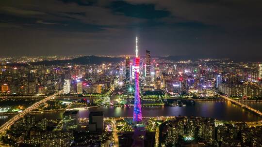 广州夜景延时视频素材模板下载