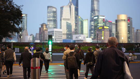 上海外滩夜景夜色旅游业