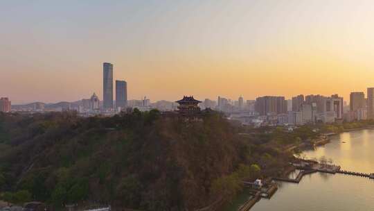 北固山公园镇江市京口区航拍甘露寺亭台楼阁