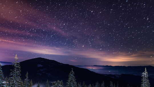 喀尔巴布韦山脉的星空时光流逝