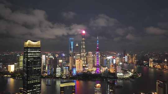 上海夜景航拍延时