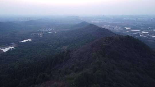 武汉龙泉山风景区远眺亭航拍