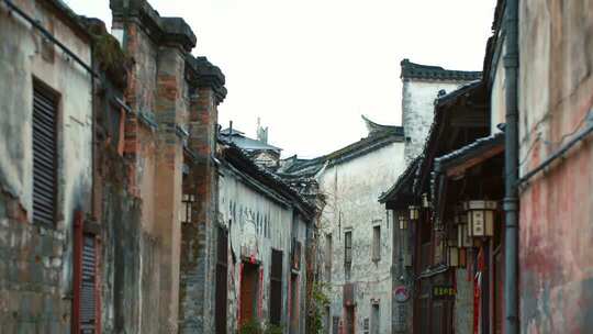 氛围感幽静古镇街景小巷街特写