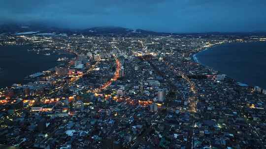 日本北海道函馆夜景视频素材模板下载