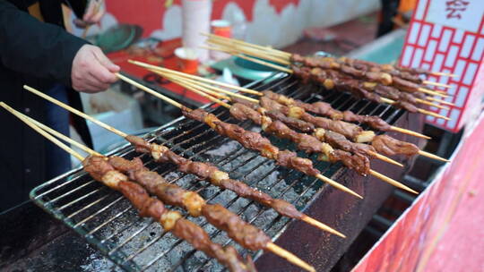 烧烤烤肉烤串羊肉串烤肉串