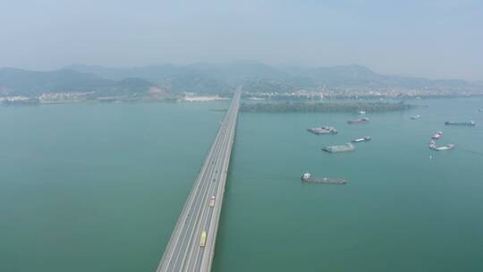 【4K】梧州市浔江大桥浔江航运泗州岛长洲岛