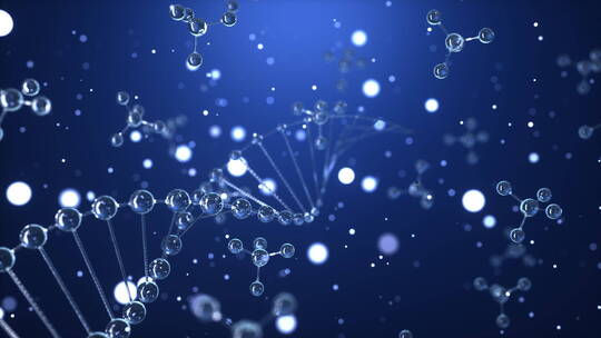 发光粒子双螺旋DNA分子链创意动态视频