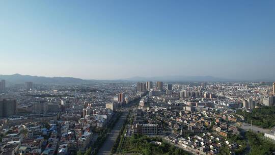 城市上空航拍