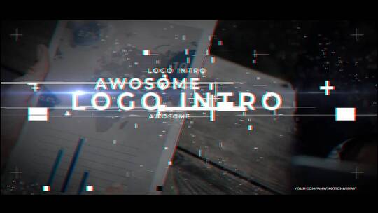 时尚动感故障LOGO电影预告片电视节目广告促销AE模板