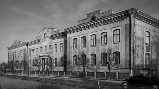 复古风格建筑物全景