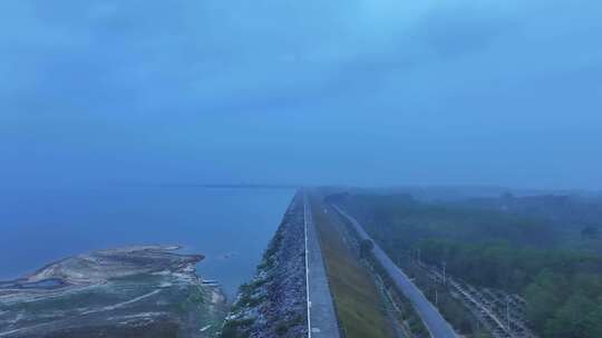 海南大广坝水库航拍视频素材模板下载