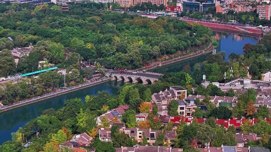 成都天际线城市大景超清航拍二环东湖公园