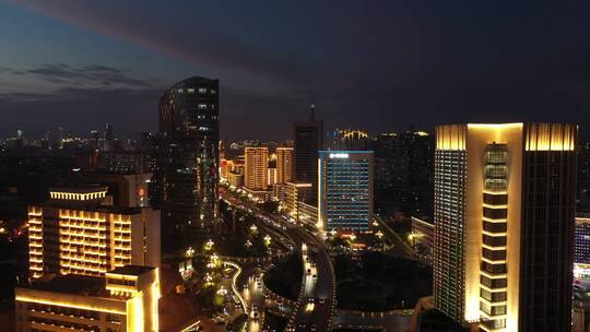 江西省南昌市老福山街心花园夜景城市风光