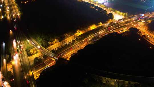 杭州钱塘新区下沙立交桥杭州湾环线高速夜景