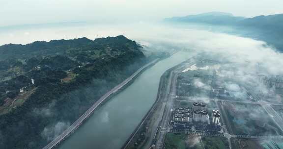 四川雅安城市航拍0722