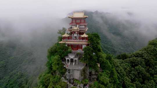 航拍南五台景区云海景观