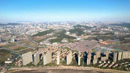 杭州城市居住区风景航拍