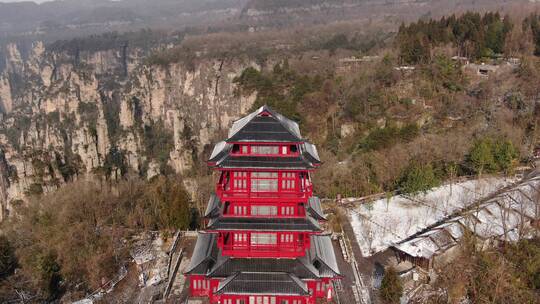 旅游景区张家界天门山天子阁航拍