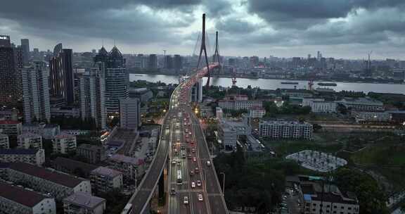 杨浦大桥 上海交通车流