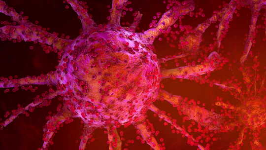生长中的癌细胞在健康组织上扩散