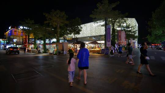 街头逛街路边摊市井集市街景夜市夜店