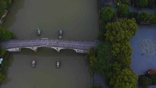 浙江省杭州市拱墅区大运河拱宸桥航拍视频素材模板下载