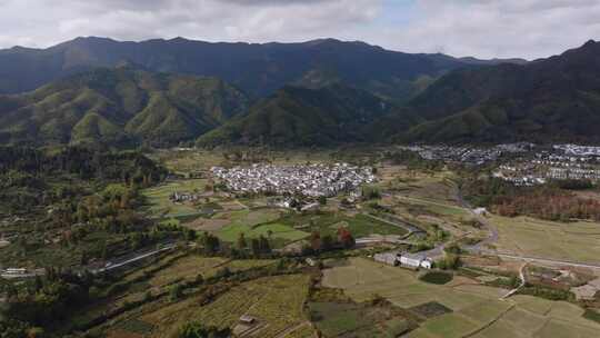 安徽卢村皖南秋色徽派建筑村落