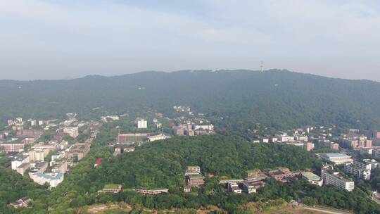 航拍湖南长沙河西岳麓山