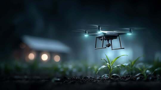 无人机巡航航拍未来科技农业应用场景展示