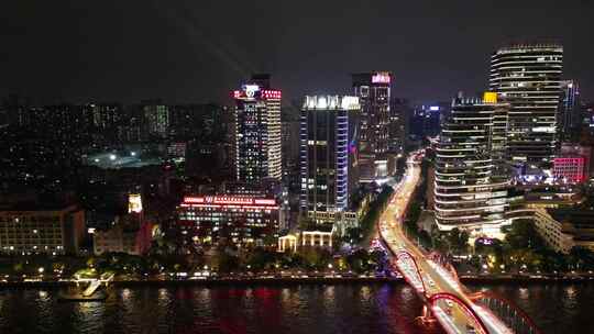广州越秀珠江夜景视频素材模板下载