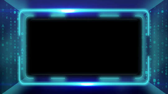 科技感蓝色边框数字背景