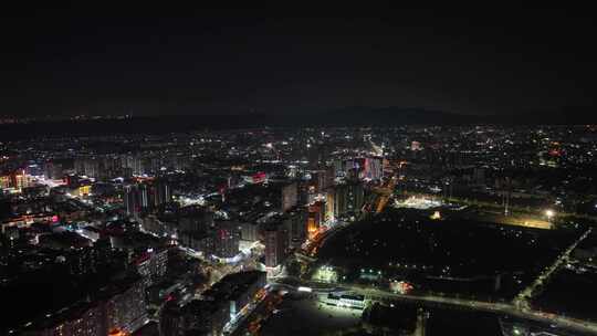 东莞虎门夜景航拍虎门镇夜景城市建筑风光