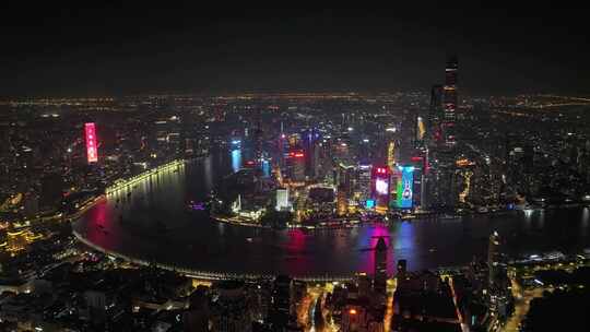 繁华上海夜景航拍