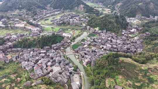 广西柳州三江程阳八寨航拍