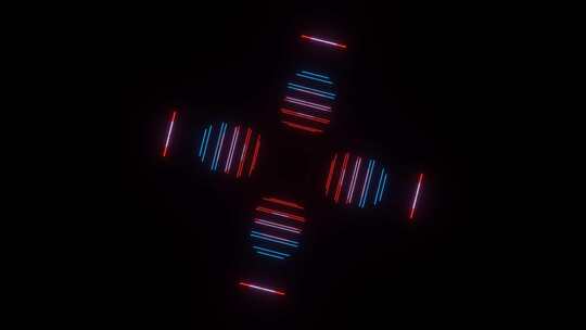 带霓虹灯的无尽未来空间隧道