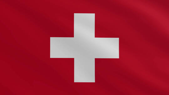 瑞士国旗旗帜标志logo带通道视频素材模板下载